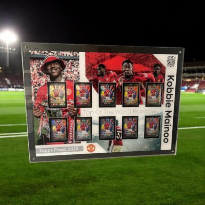 Kobbie Mainoo top of the world rainbow in display case, plus 20 instant wins