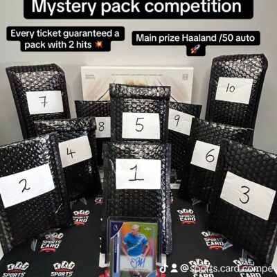 Mystery pack competition, Haaland /50 main prize.