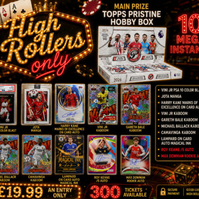High rollers only (Topps pristine hobby box main prize, plus 10 mega instants)