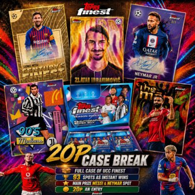 The 20P case break (Full case UCC finest, 93 spots as instant wins, Main prize Messi/ Neymar spot)