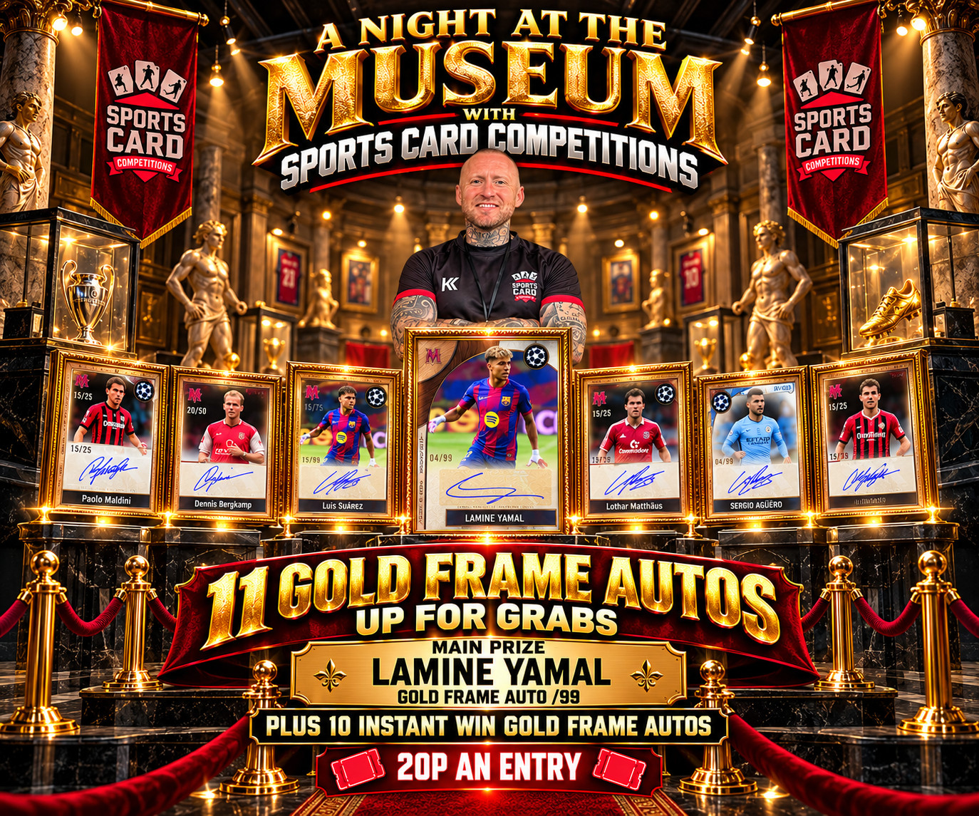 A night at the museum (Lamine Yamal gold frame auto main prize, Plus 10 gold frame auto instant wins)